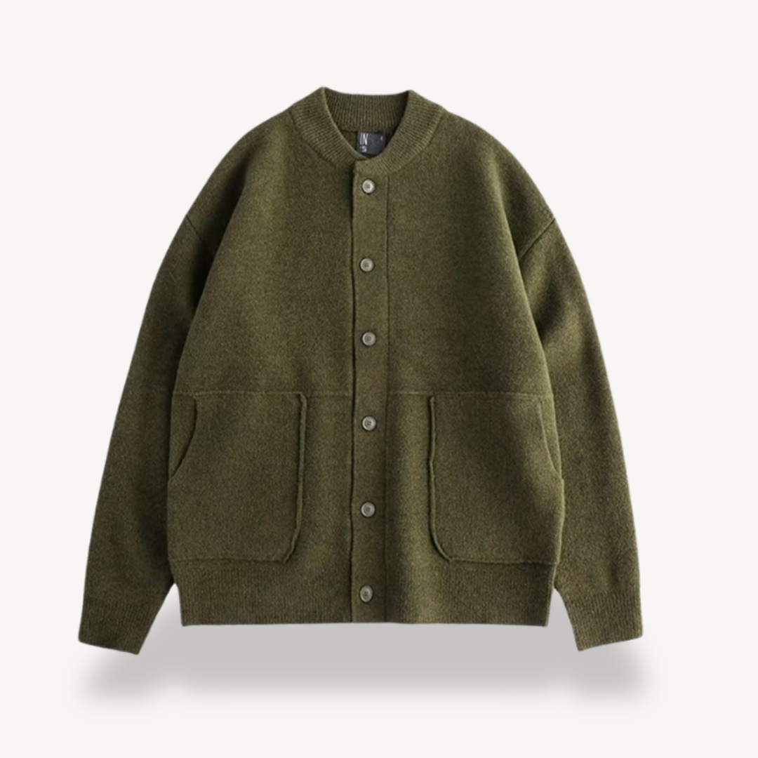 Cardigan Homme Laine Tricoté à Fermeture Boutonnée Décontracté 3