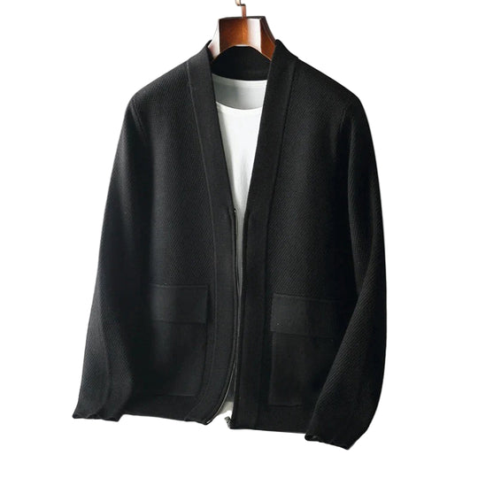 Cardigan Homme Tricoté Classique avec Poches 8