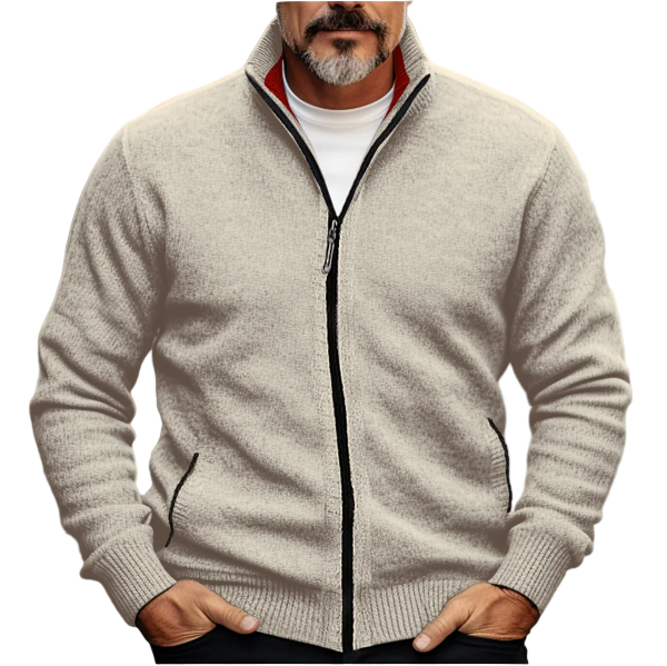 Cardigan Homme Zippé Col Montant 0