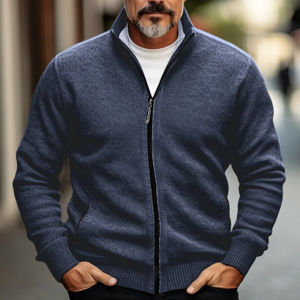 Cardigan Homme Zippé Col Montant 1