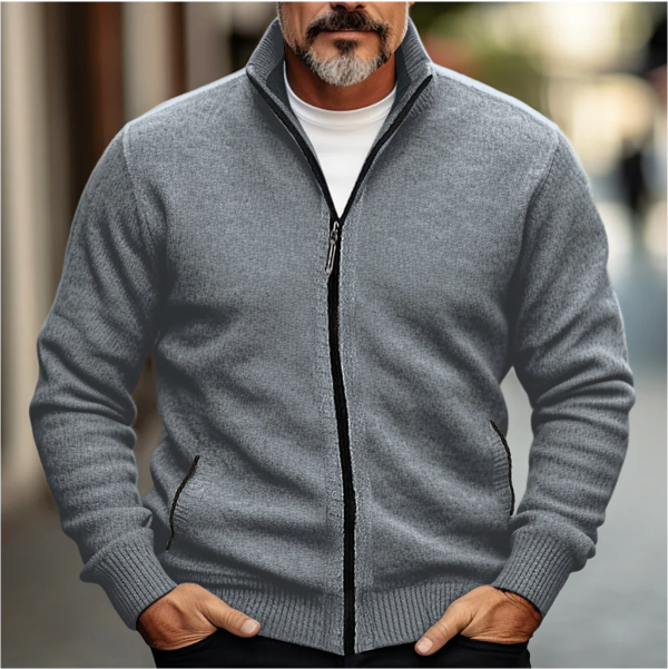 Cardigan Homme Zippé Col Montant 2