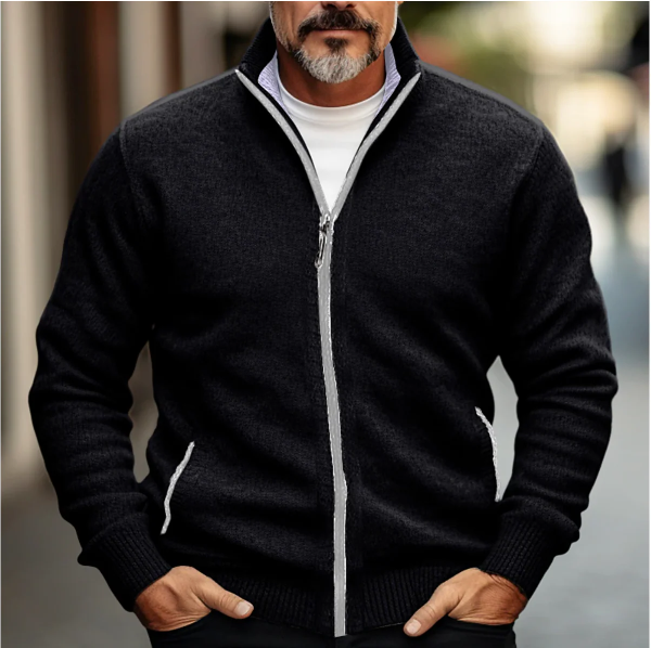 Cardigan Homme Zippé Col Montant 4