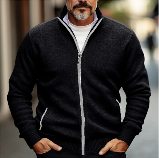 Cardigan Homme Zippé Col Montant 4