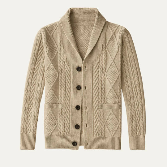 Cardigan Homme en Cachemire Pur Coupe Décontractée 1