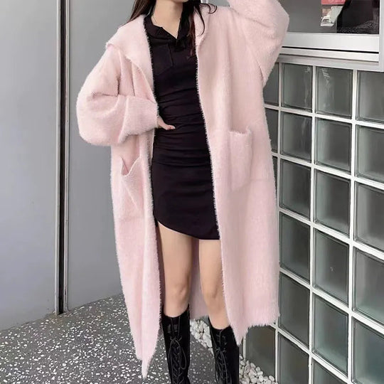 Cardigan Long Oversized à Capuche pour Femmes 1