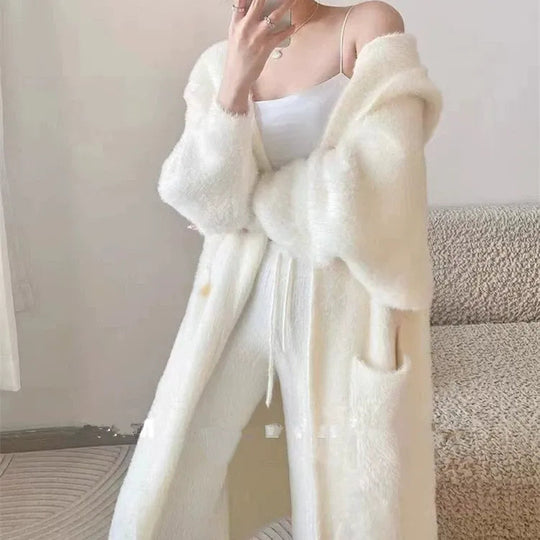 Cardigan Long Oversized à Capuche pour Femmes 2