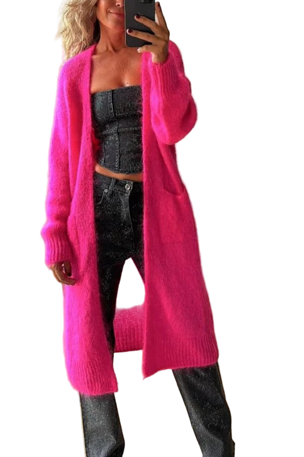 Cardigan Longline Oversized en Laine pour Femme 0