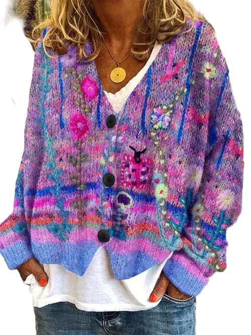 Cardigan Oversize en Tricot Épais pour Femme 0
