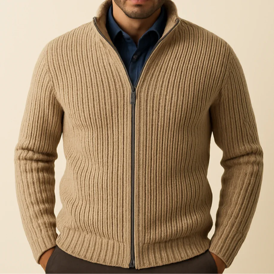 Cardigan Zippé pour Hommes Chic 3