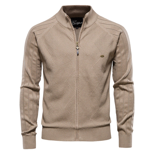 Cardigan Zippé pour Hommes en Tricot à Col Montant 0