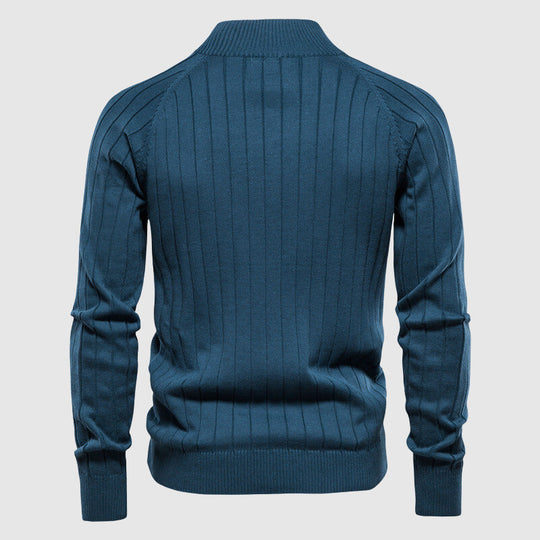 Cardigan Zippé pour Hommes en Tricot à Col Montant 5