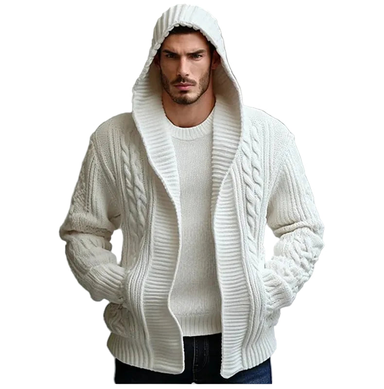 Cardigan à Capuche pour Hommes Torsadé 0