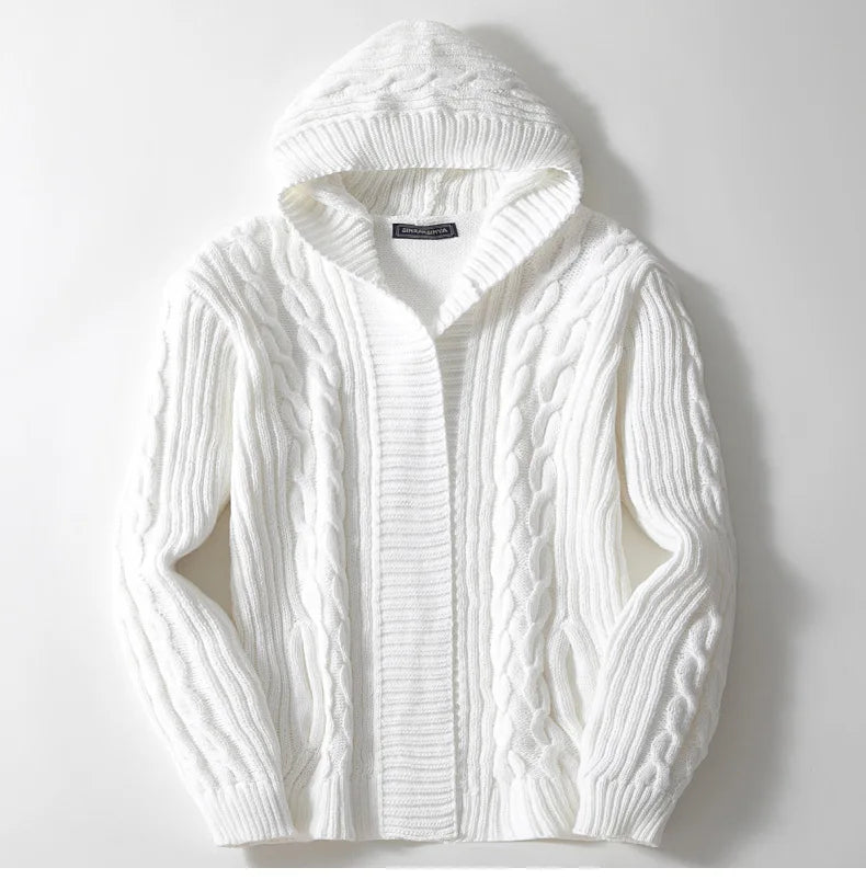 Cardigan à Capuche pour Hommes Torsadé 1