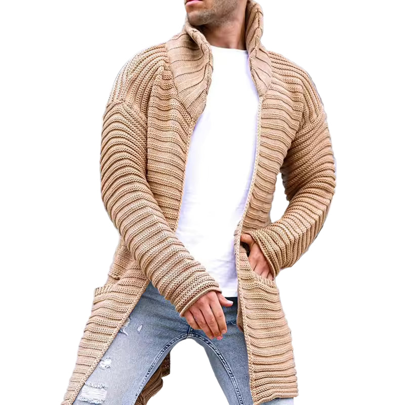 Cardigan en Laine Tricoté pour Homme à Col Roulé 0