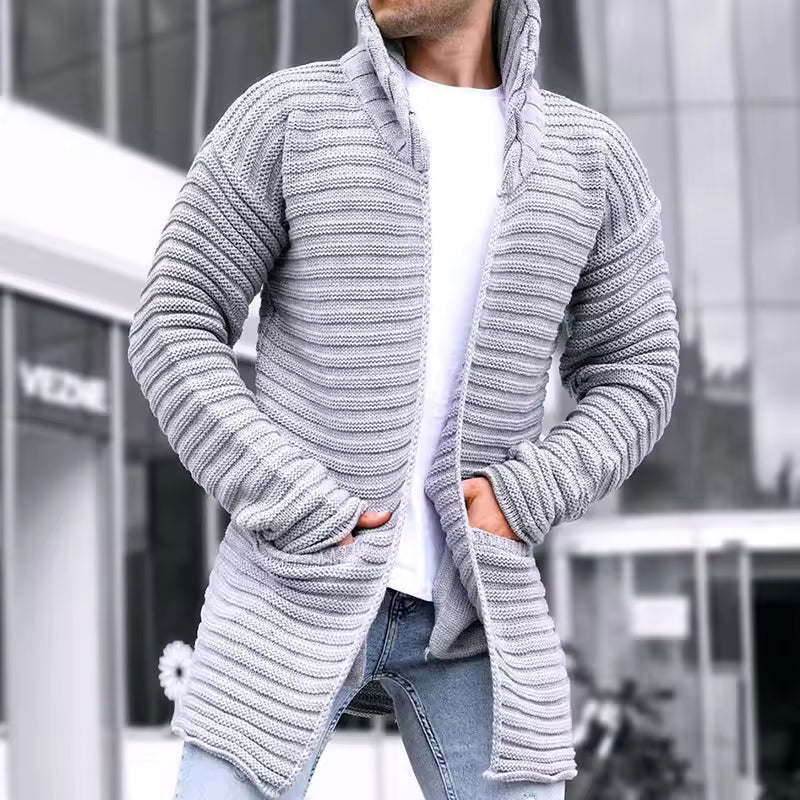 Cardigan en Laine Tricoté pour Homme à Col Roulé 2