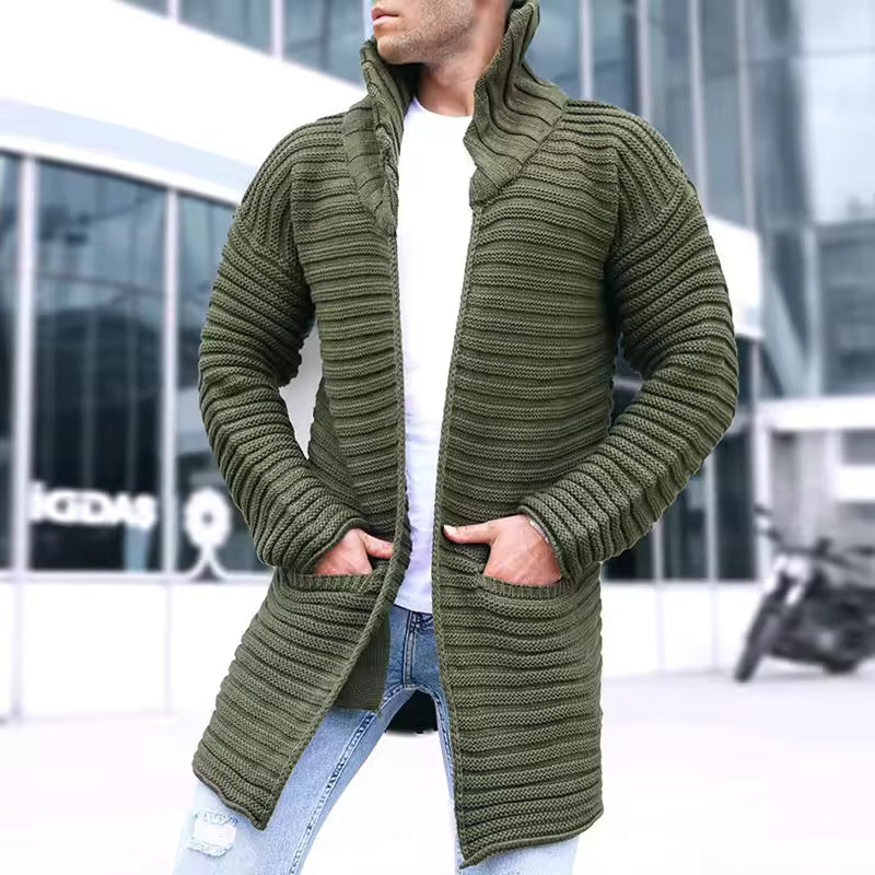 Cardigan en Laine Tricoté pour Homme à Col Roulé 3