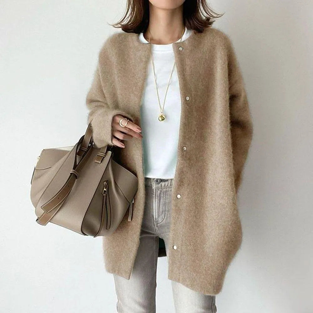 Cardigan en Tricot pour Femmes avec Fermeture Boutonnée 4