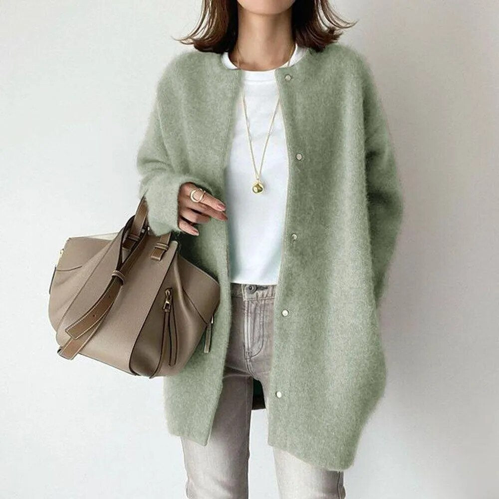Cardigan en Tricot pour Femmes avec Fermeture Boutonnée 7