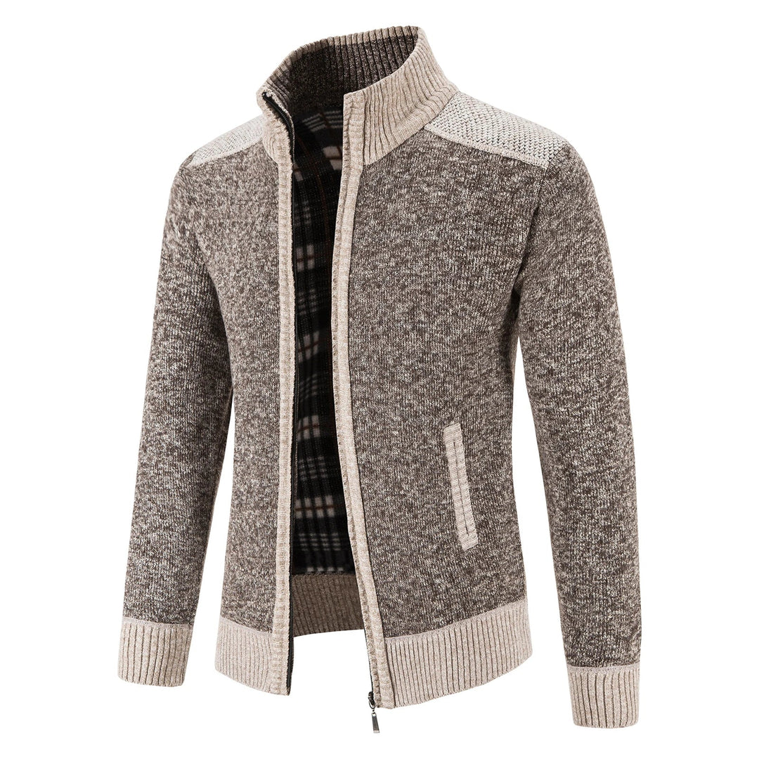 Cardigan en Tricot pour Hommes avec Design en Patchwork 0