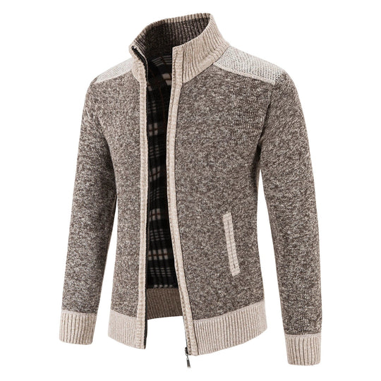 Cardigan en Tricot pour Hommes avec Design en Patchwork 0