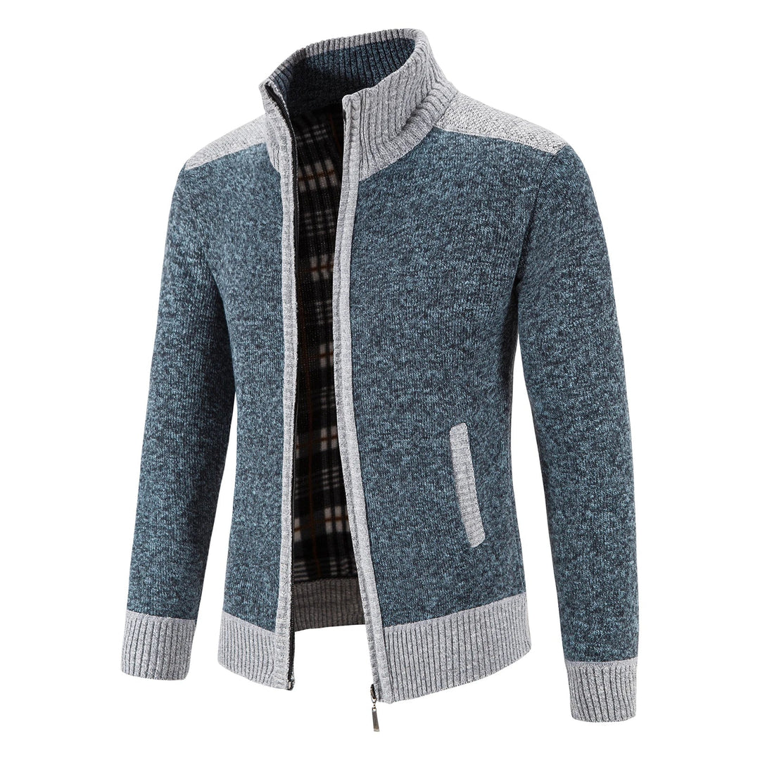 Cardigan en Tricot pour Hommes avec Design en Patchwork 1