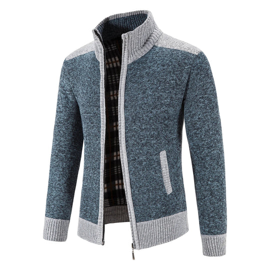 Cardigan en Tricot pour Hommes avec Design en Patchwork 1