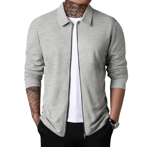 Cardigan pour Homme Casual avec Col et Fermeture Éclair 4