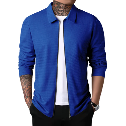 Cardigan pour Homme Casual avec Col et Fermeture Éclair 6