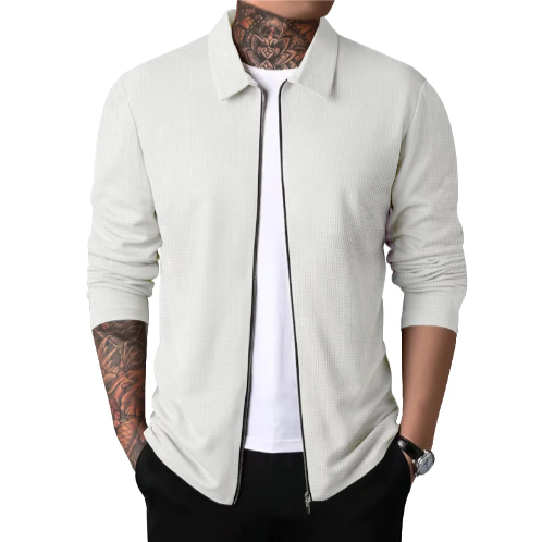 Cardigan pour Homme Casual avec Col et Fermeture Éclair 7