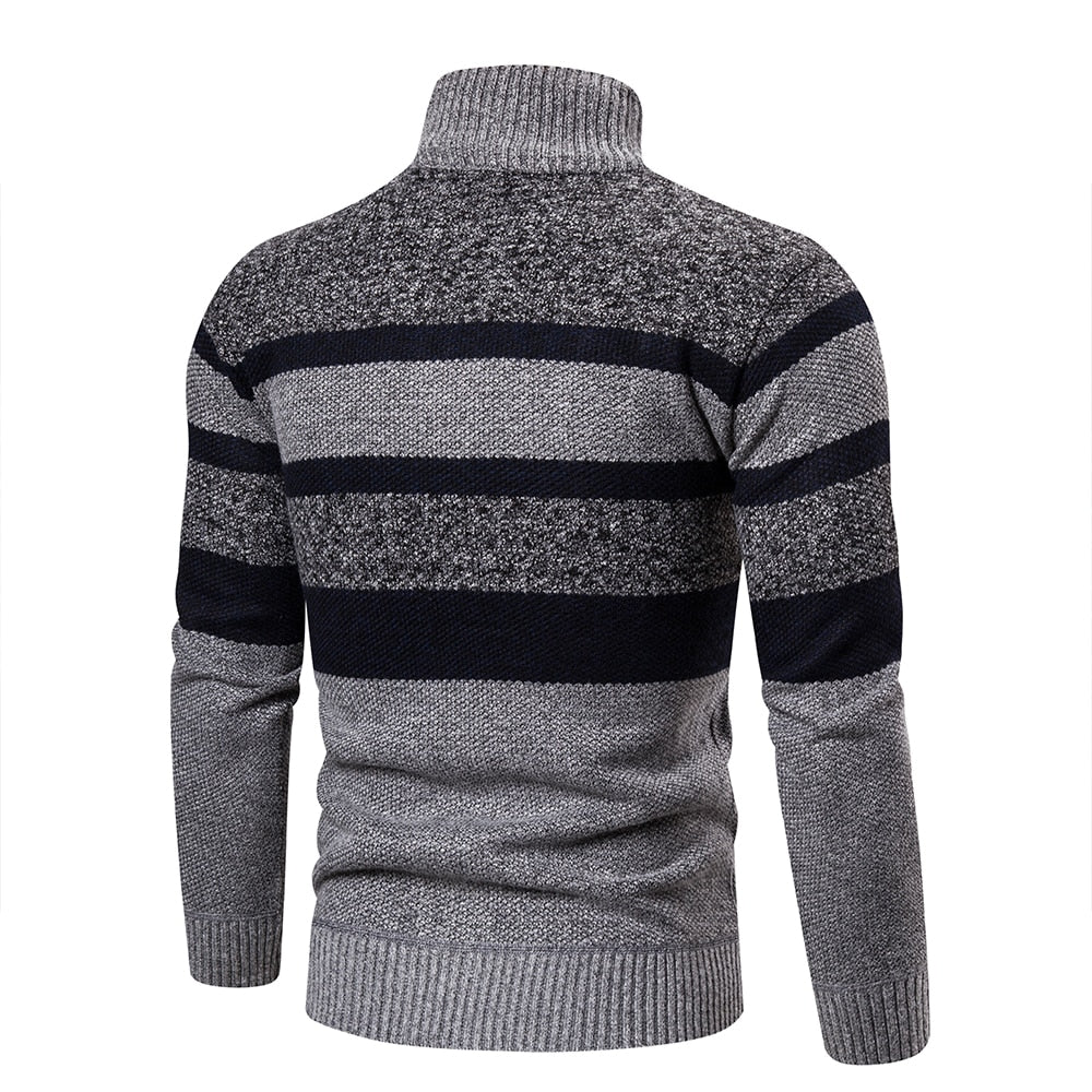 Cardigan pour Hommes à Rayures Ajusté en Tricot 3