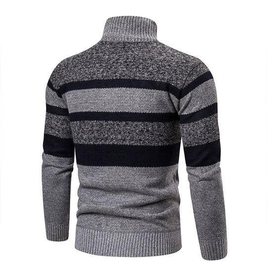 Cardigan pour Hommes à Rayures Ajusté en Tricot 3