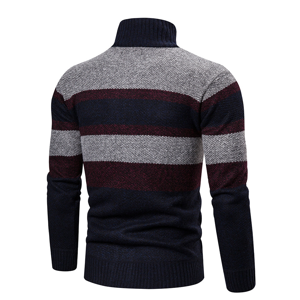 Cardigan pour Hommes à Rayures Ajusté en Tricot 5
