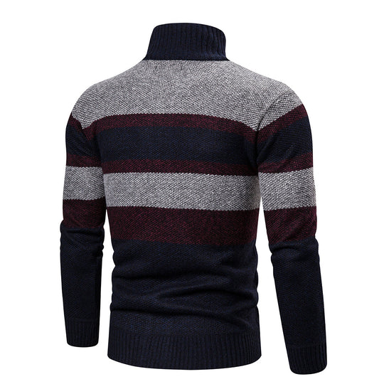 Cardigan pour Hommes à Rayures Ajusté en Tricot 5