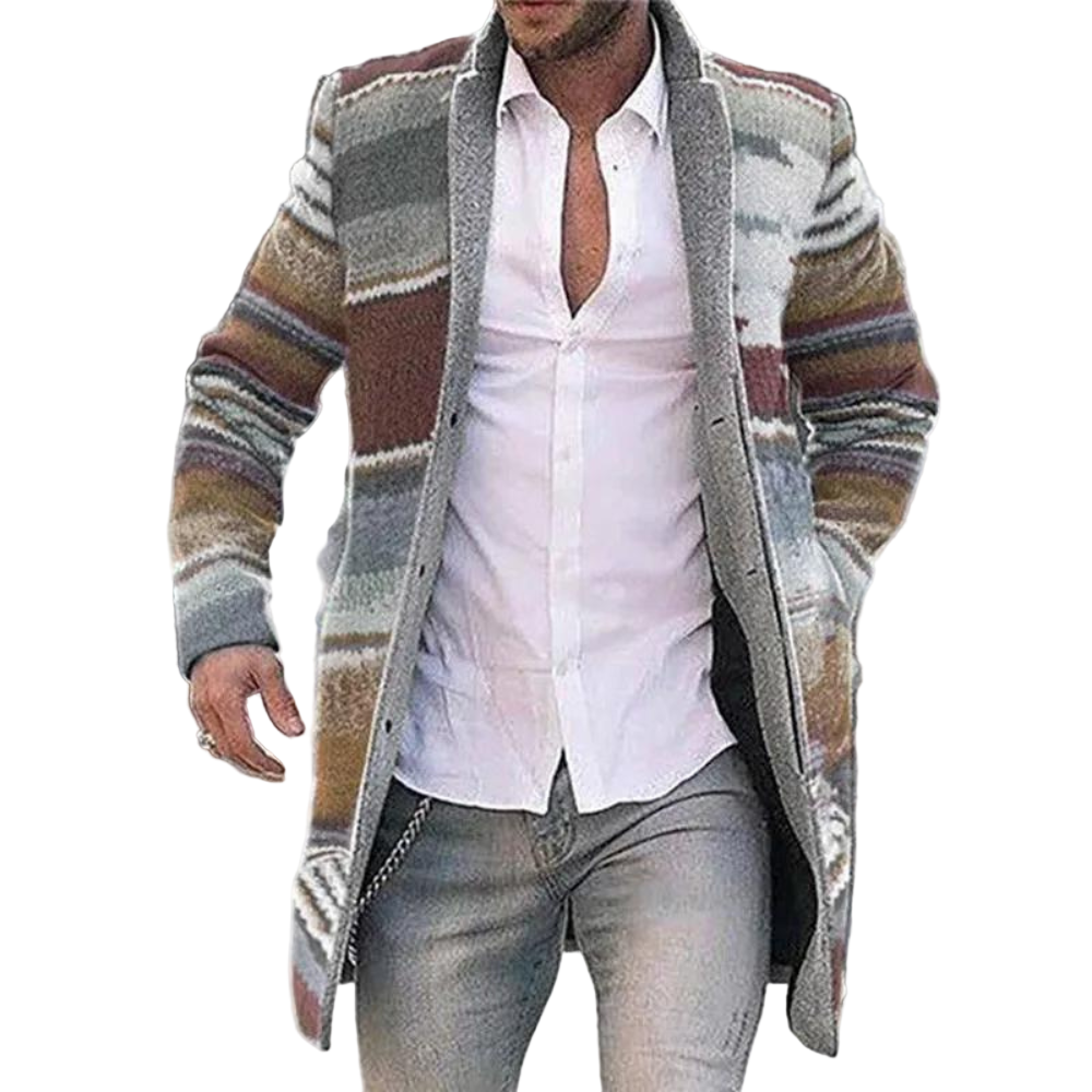 Cardigan pour Hommes à Rayures Colorées et Design Moderne 0