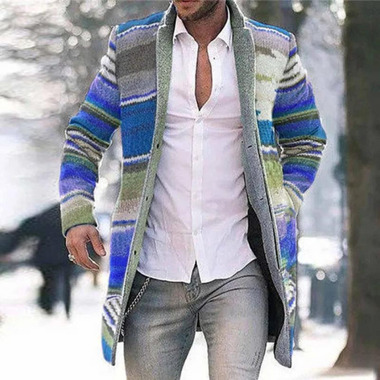 Cardigan pour Hommes à Rayures Colorées et Design Moderne 5