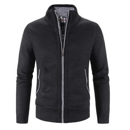 Cardigan pour Hommes avec Col Montant et Fermeture Éclair 0