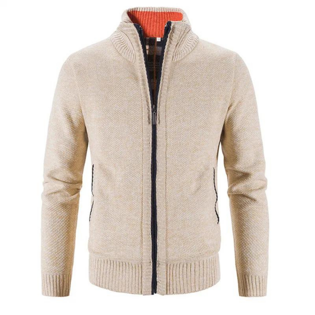Cardigan pour Hommes avec Col Montant et Fermeture Éclair 1