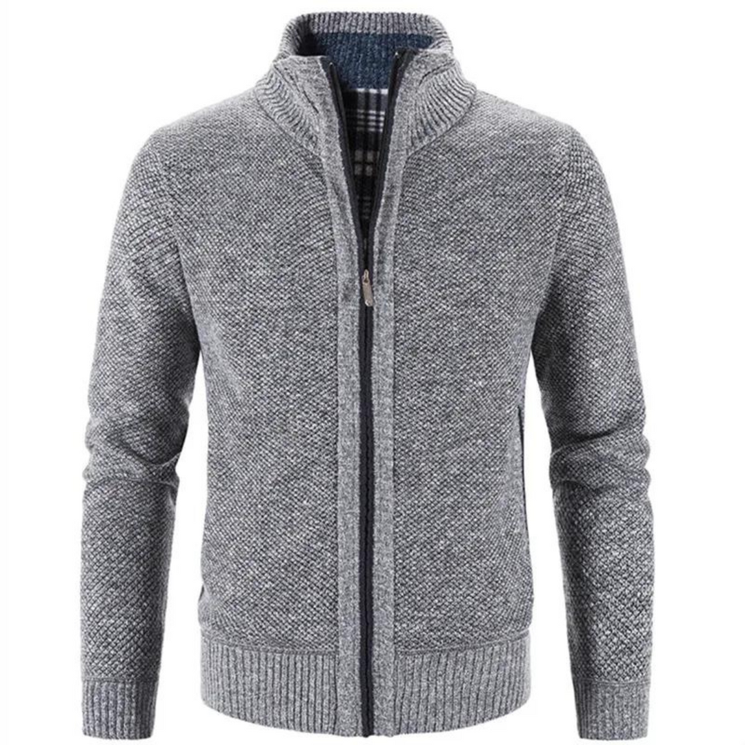 Cardigan pour Hommes avec Col Montant et Fermeture Éclair 2