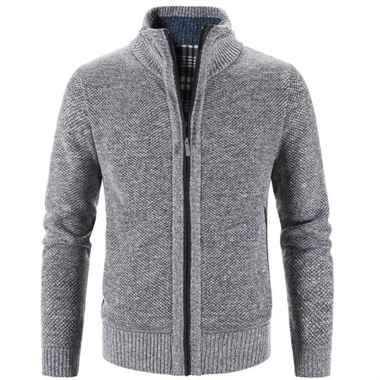 Cardigan pour Hommes avec Col Montant et Fermeture Éclair 2
