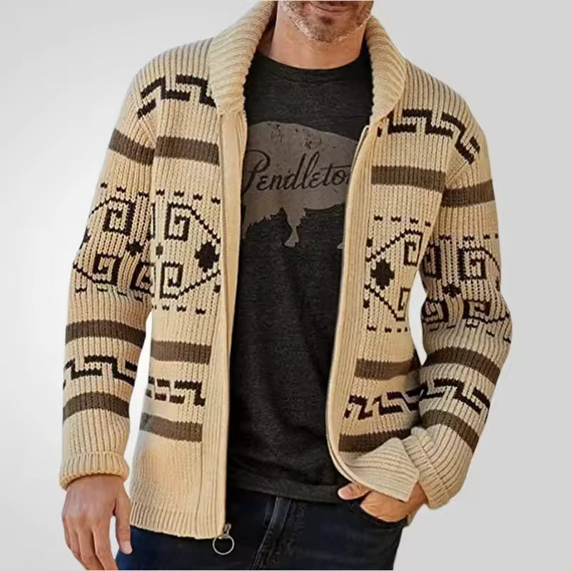 Cardigan pour Hommes avec Fermeture Éclair et Motif 2