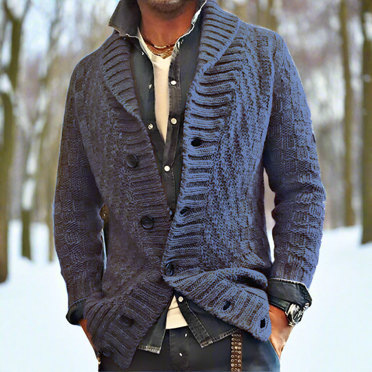Cardigan pour Hommes en Laine Tricotée – Col Châle 1