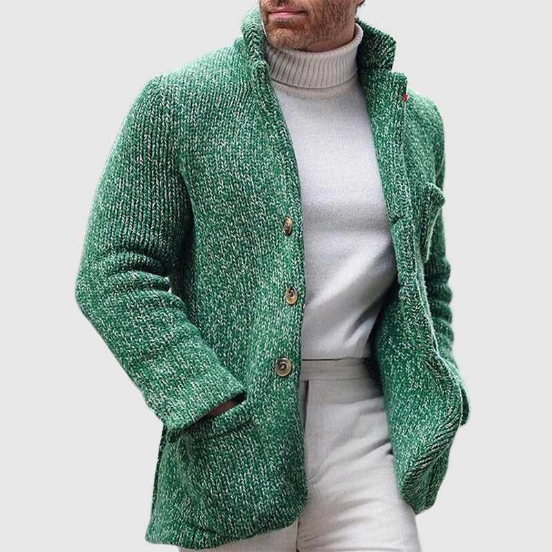 Cardigan pour Hommes en Tricot - Texture Épais - Col Montant 3