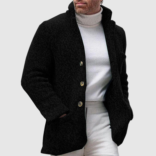 Cardigan pour Hommes en Tricot - Texture Épais - Col Montant 4