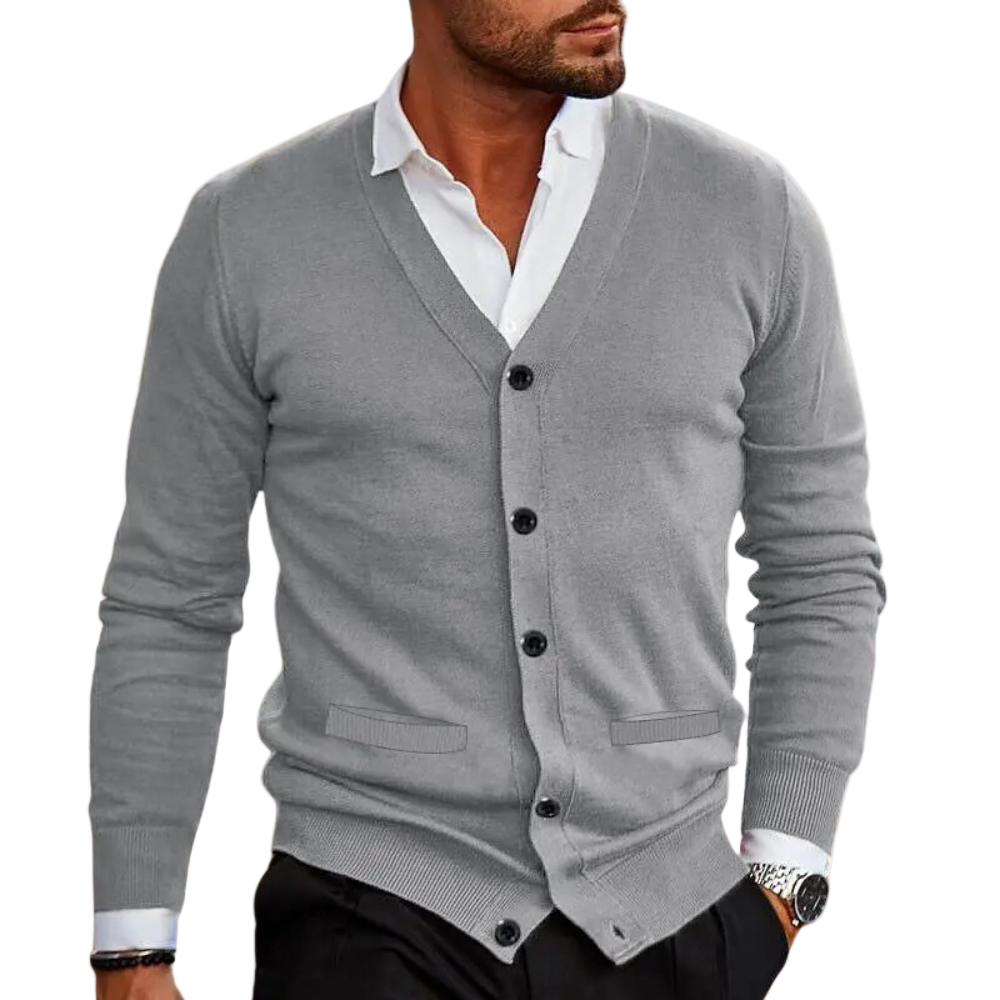 Cardigan pour hommes décontracté avec col en V 0