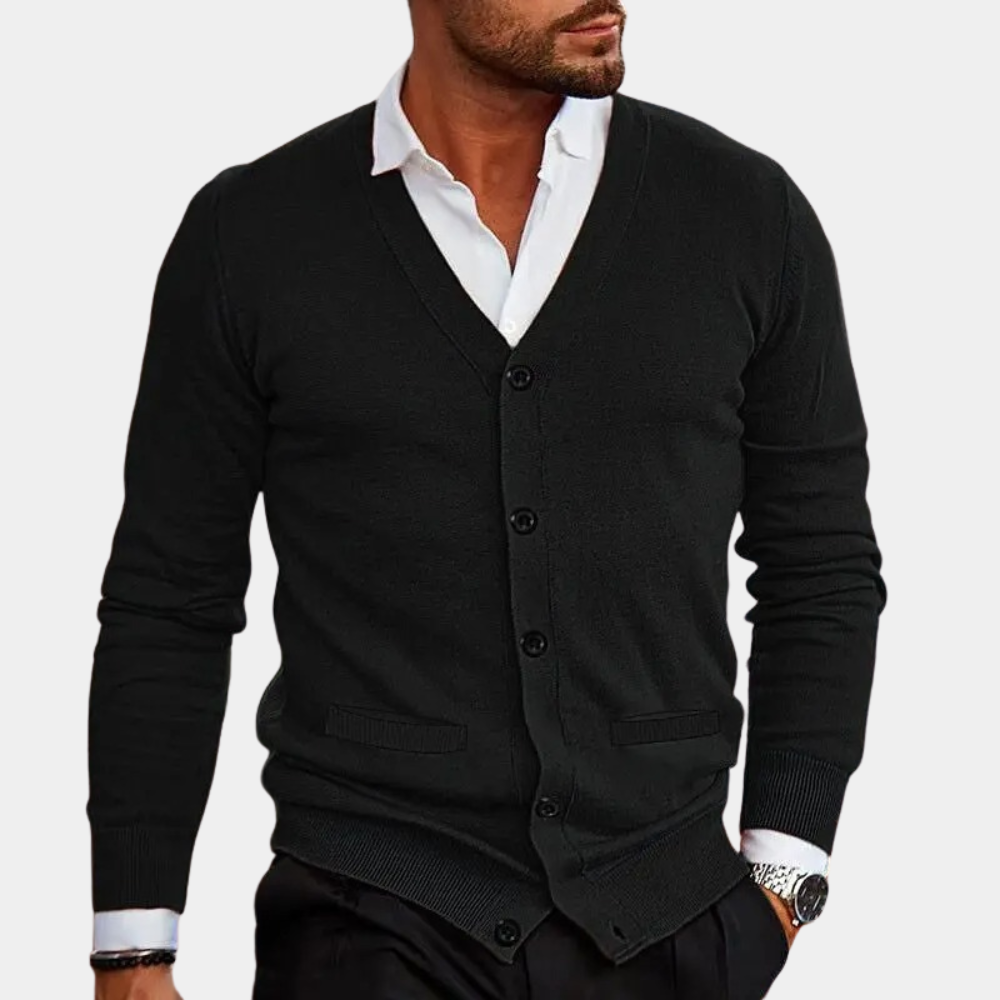 Cardigan pour hommes décontracté avec col en V 3