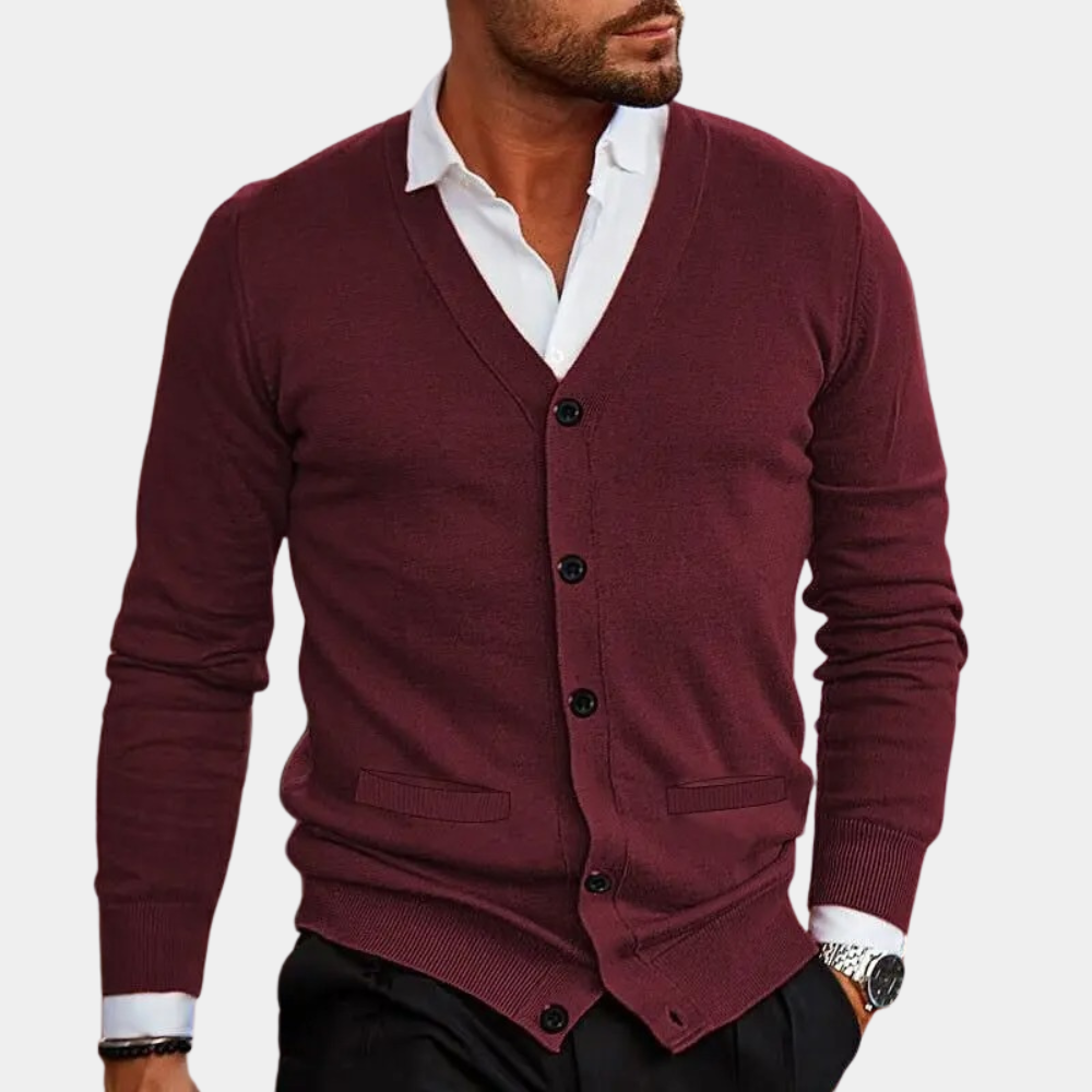 Cardigan pour hommes décontracté avec col en V 5