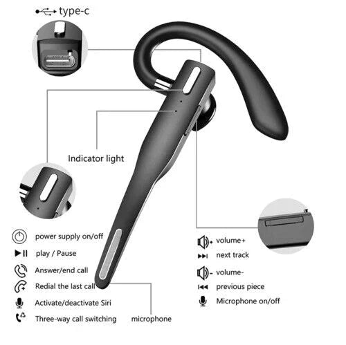 Casque Bluetooth 5.1 sans fil avec double micro 3