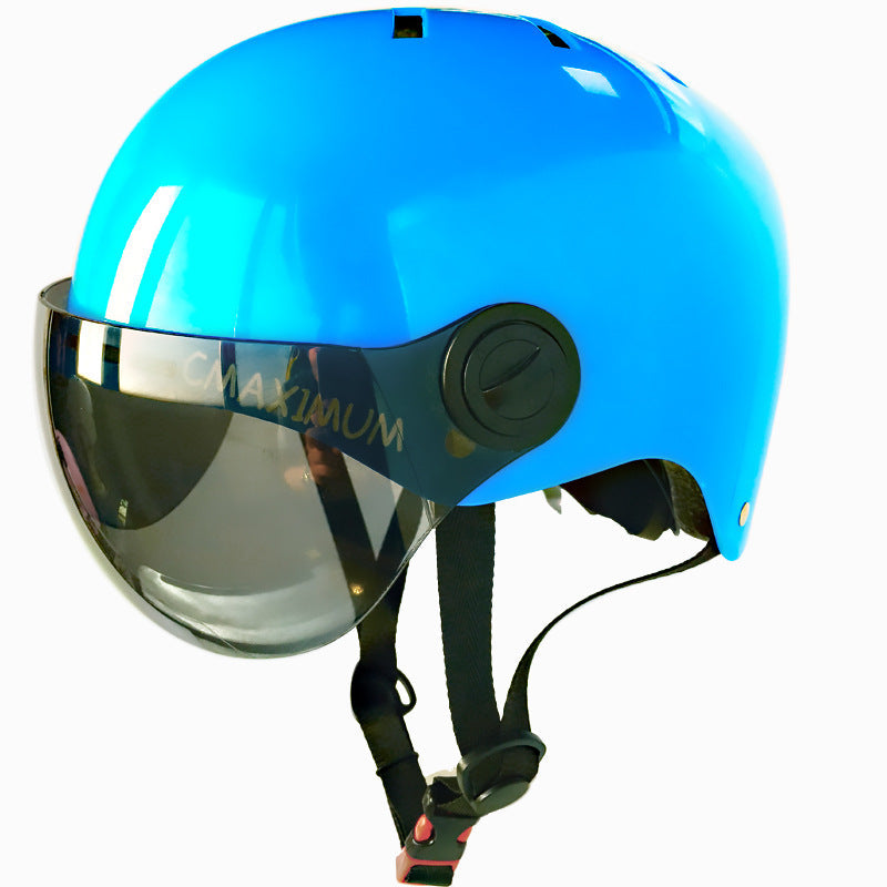 Casque de vélo urbain avec visière teintée et mentonnière ajustable pour homme et femme 0