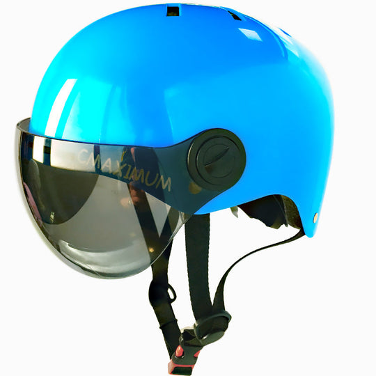 Casque de vélo urbain avec visière teintée et mentonnière ajustable pour homme et femme 0