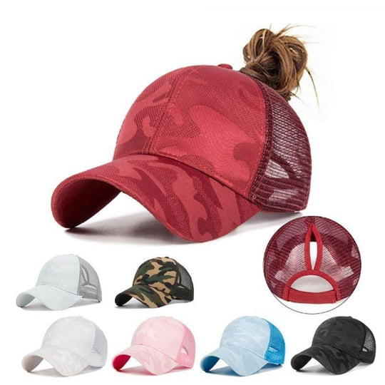 Casquette de Baseball Femme Tendance avec Trou pour Chignon Ajustable 7
